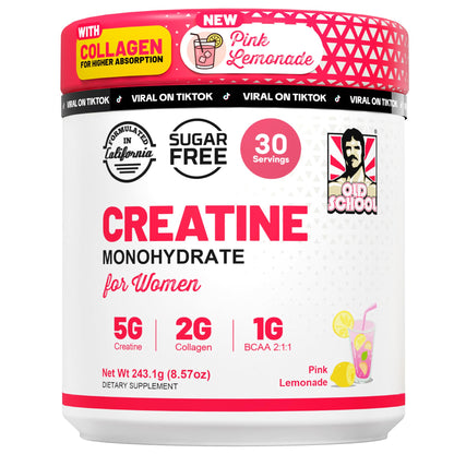 Old School Labs 5g Creatine Monohydrate — Collagen & BCAA for Women