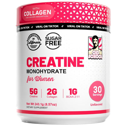 Old School Labs Creatine for Women – Post-Workout Supplement, 30 Servings