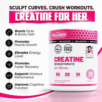 Old School Labs Creatine for Women – Post-Workout Supplement, 30 Servings