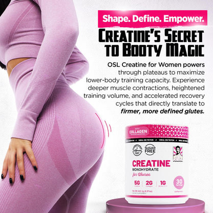 Old School Labs Creatine for Women – Post-Workout Supplement, 30 Servings