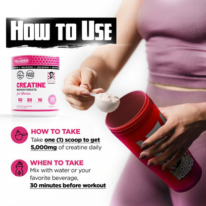 Old School Labs Creatine for Women – Post-Workout Supplement, 30 Servings