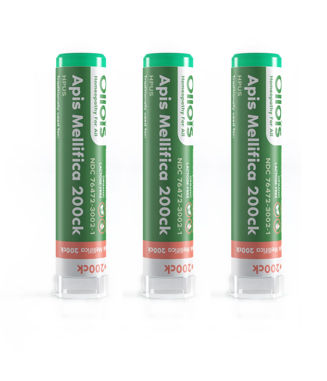 OLLOIS Apis Mellifica 200ck – Organic, Lactose-Free Homeopathic Medicine (Pack of 3)