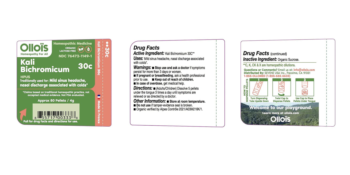 OLLOIS Kali Bichromicum 30C Organic Lactose-Free Homeopathic Medicine – 80 Pellets