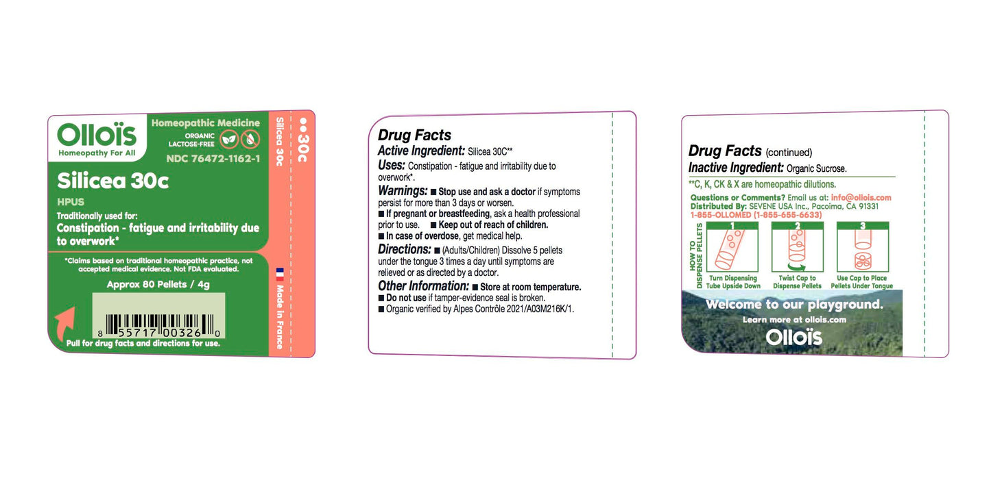 OLLOIS Silicea 30C Organic Lactose-Free Homeopathic Medicine – 80 Pellets