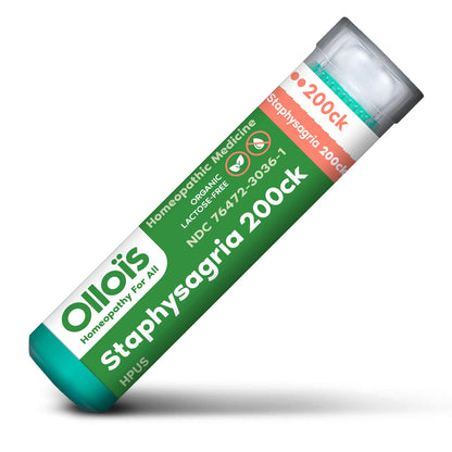 OLLOIS Staphysagria 200ck Organic & Lactose-Free Homeopathic Medicine, 80 Pellets (Pack of 1)