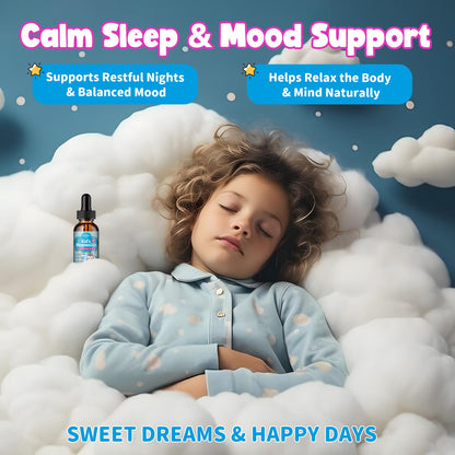 Kids Magnesium Glycinate Drops with Omega-3 & Chamomile | Sleep, Calm & Focus