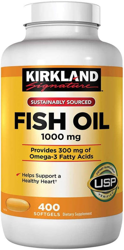 Omega-3 Fish Oil Concentrate 1000 mg – 400 Softgels | Kirkland Signature