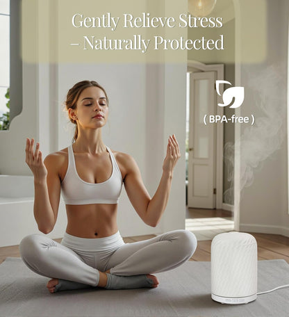 Onaboviva Essential Oil Diffuser – 2.4MHz Ultrasonic Ceramic Diffuser 120ml Auto Shut-Off