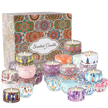 Onebird 36-Piece Scented Candle Gift Set - Natural Soy Wax Aromatherapy Candles