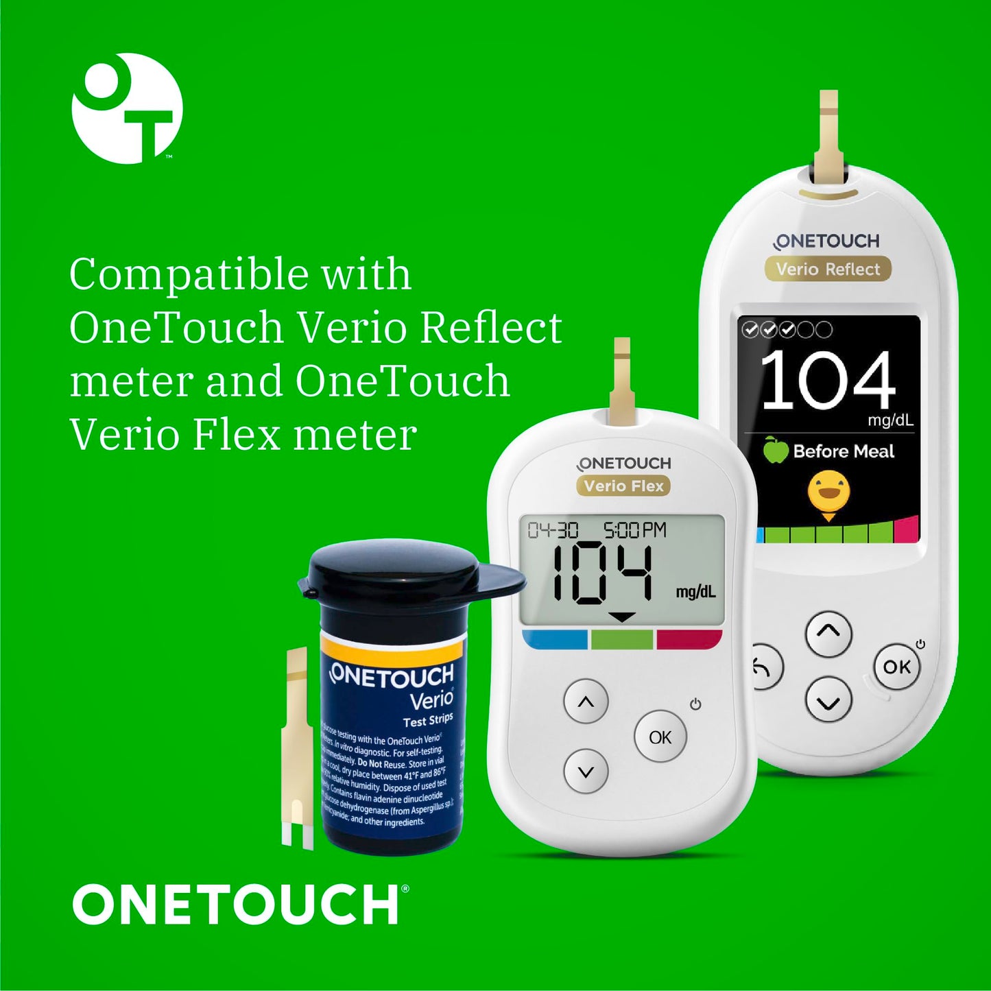 OneTouch Verio Test Strips Value Pack – 180 Count, 6 Boxes, No Coding