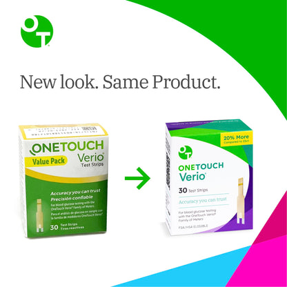 OneTouch Verio Test Strips 60-Count Value Pack (2 Boxes) – Home Glucose Testing