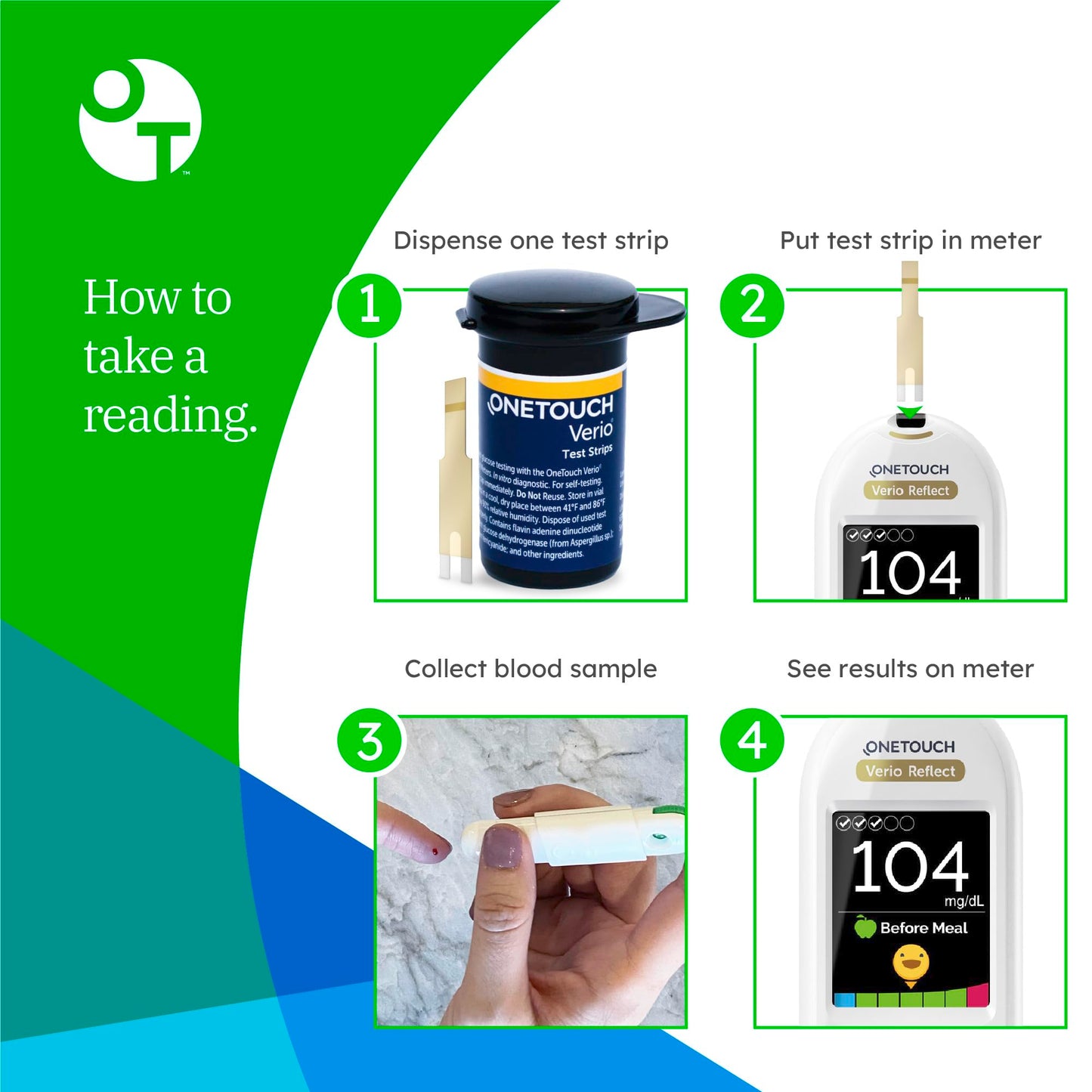 OneTouch Verio Test Strips 60-Count Value Pack (2 Boxes) – Home Glucose Testing