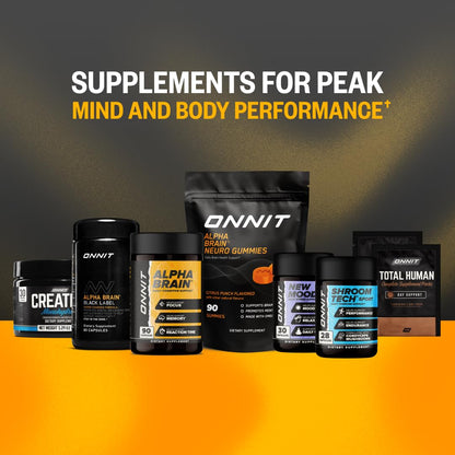 ONNIT Alpha Brain Nootropic Capsules – Memory, Focus & Mental Clarity (3× Bottles, 90 capsules)