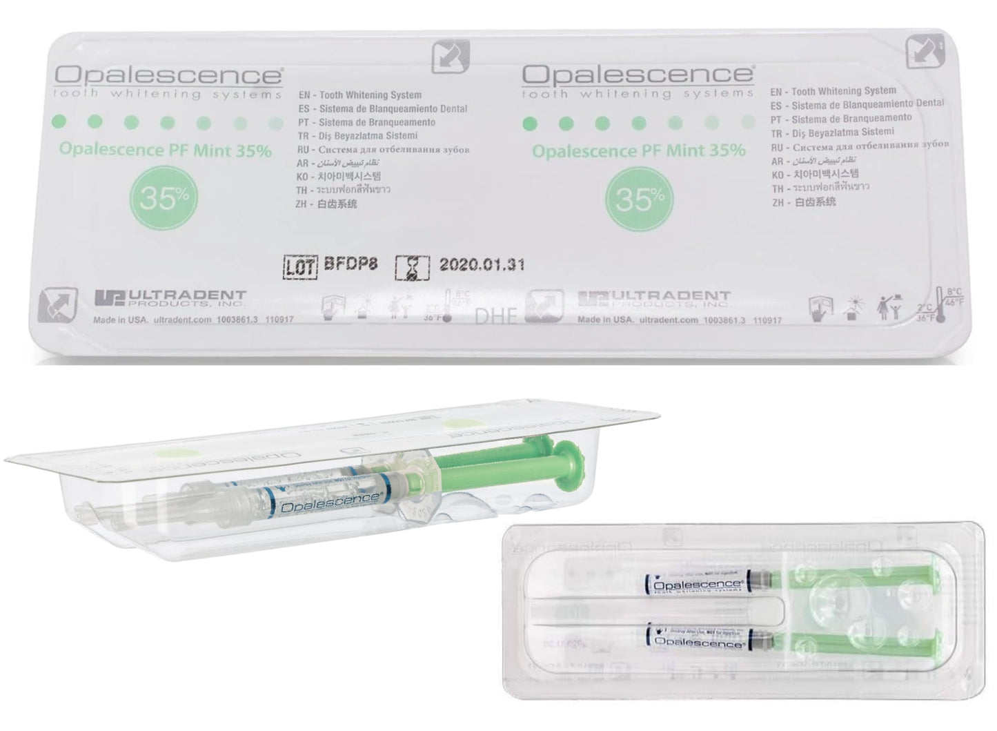 Opalescence 35% Mint Gel Syringes Refill Kit (4 Count) – Ultradent