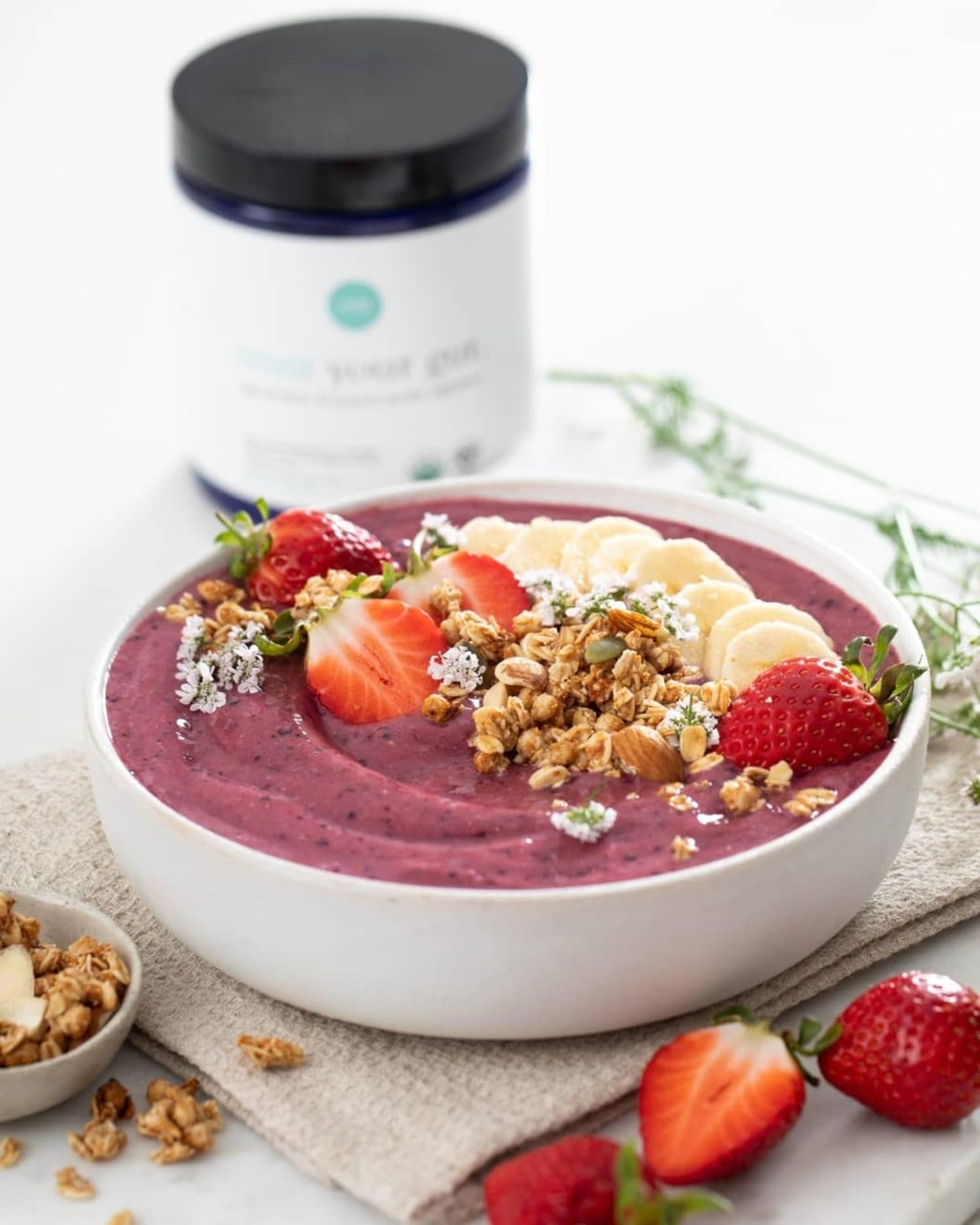 Ora Organic Prebiotic & Probiotic Powder – 20B CFU, 7 Strains, Apple Raspberry Flavor, 30 Servings