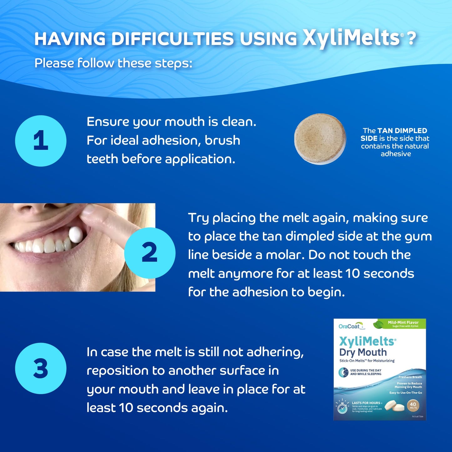 Oracoat XyliMelts Dry Mouth Discs – 80 Count Twin Pack, Sugar Free Xylitol, Mild Mint, 8-Hour Relief