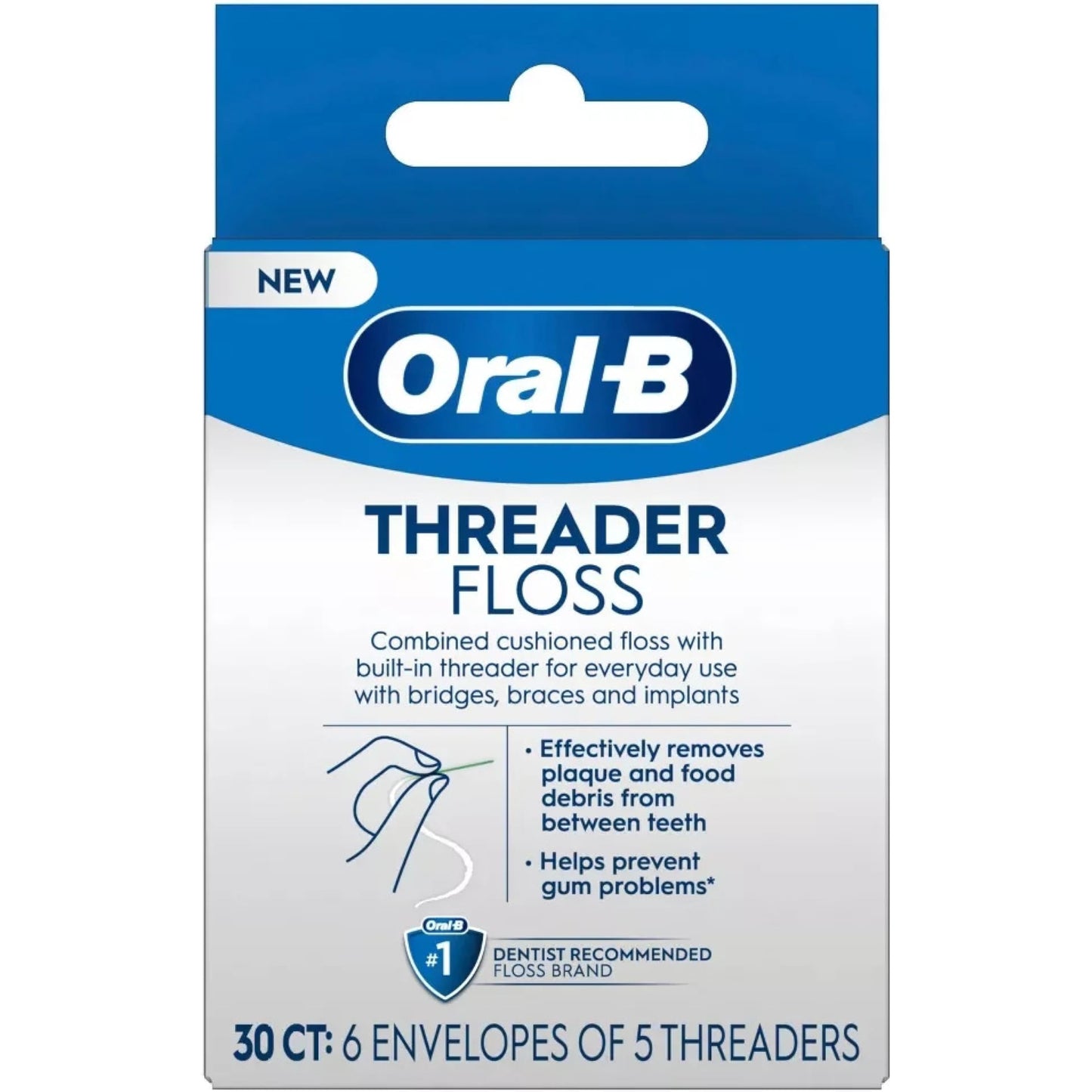 Oral-B Glide Threader Floss (Pack of 4) - For Bridges, Braces & Implants