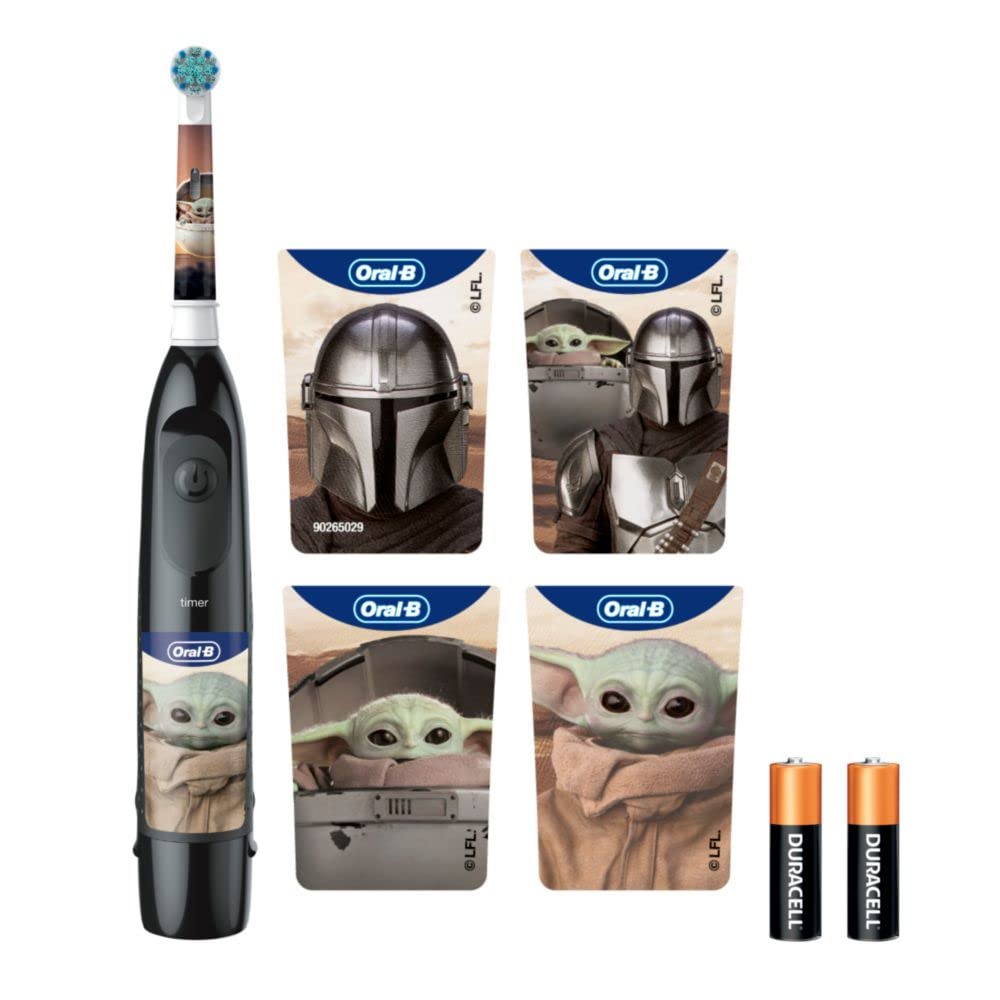 Oral-B Kid's Battery Toothbrush Featuring Star Wars The Mandalorian – For Kids 3+