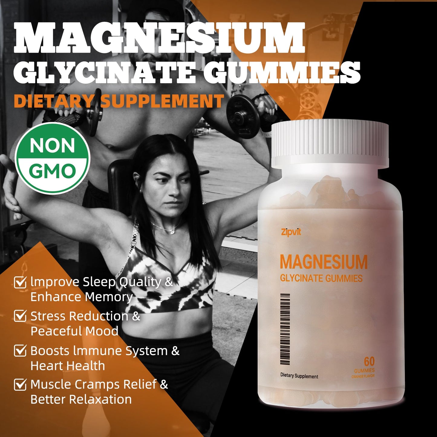 Magnesium Glycinate Gummies 1000mg – Sugar Free, Mood & Sleep Support