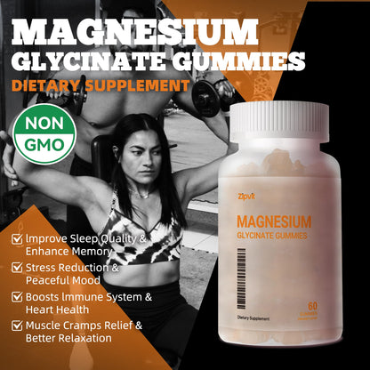 Magnesium Glycinate Gummies 1000mg – Sugar Free, Mood & Sleep Support