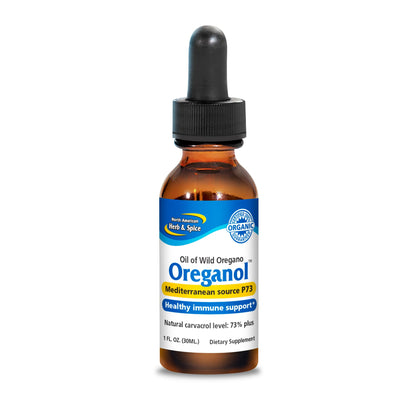NORTH AMERICAN HERB & SPICE Oreganol P73 – 1 fl oz Pack of 2 – Wild Organic Oregano Oil – Mediterranean Source – Non-GMO | 864 Servings