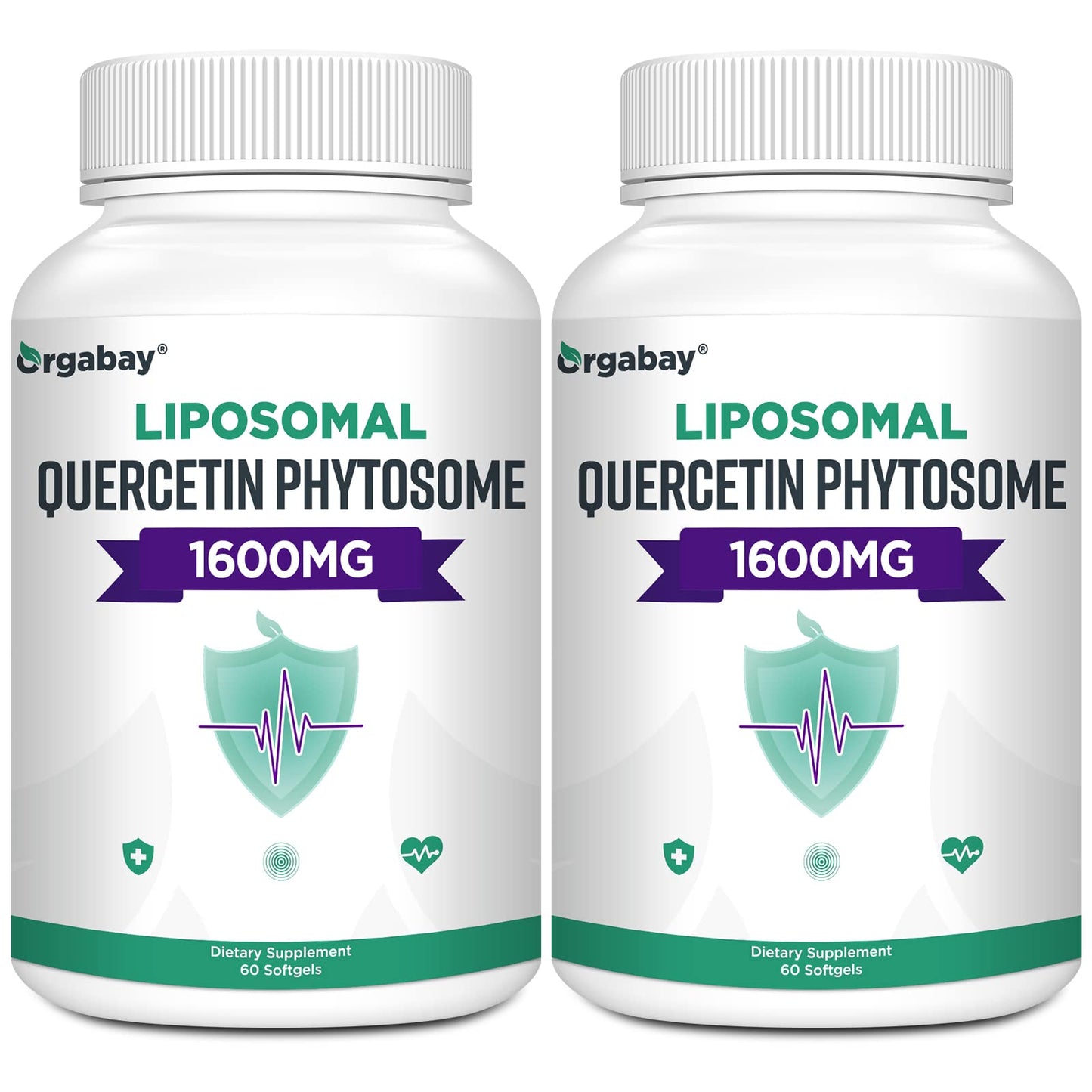 Orgabay Liposomal Quercetin Phytosome 1600 mg – Bromelain 200 mg, Zinc 30 mg, Vitamin C, Turmeric 40 mg | 120 Softgels