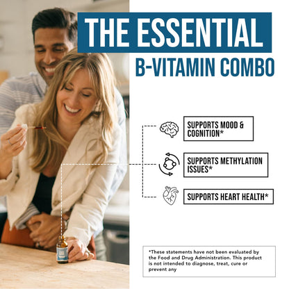 Organic L Methylfolate 7.5 mg Plus Methyl B12 Cofactor - Metabolically Active 5-MTHF Form, Superior Form of Folate - Organic Berry Flavor, Liquid Sublingual Form – Mood, Cognition, Methylation (1oz)