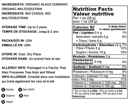 Organic Black Currant Juice Powder 4 lb – Non-GMO, Raw, Kosher, Vegan | Food to Live