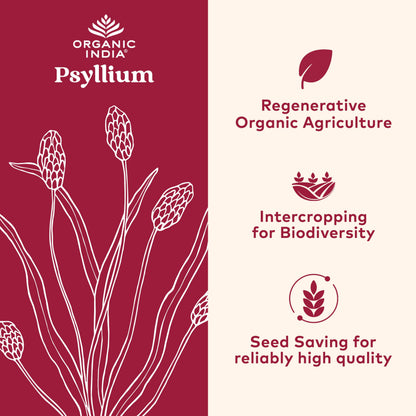 Organic India Psyllium Husk Powder - Fiber Supplement for Digestion (12 oz, Pack of 1)