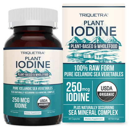 Organic Iodine Supplement from Sea Vegetables – Whole Food & Raw (250 mcg)