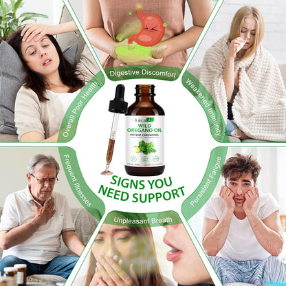 Organic Oregano Oil Liquid Drops | Natural Herbal Supplement for Immune, Digestive Support & Energy | Non-GMO, Gluten Free | 2 FL OZ