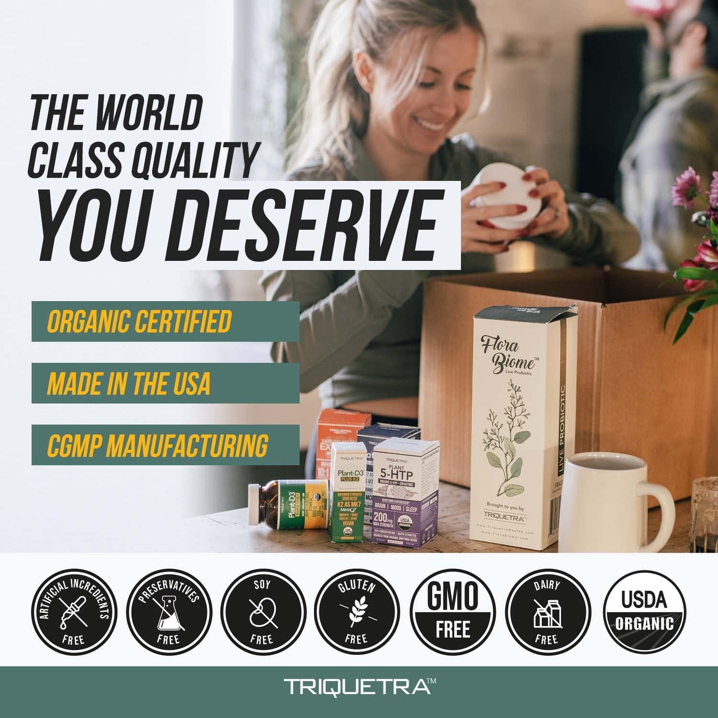 Organic Plant D3 + K2 MK7 - 5000 IU D3, 120 mcg K2 from MenaQ7® (All-Trans MK7) | Whole Food, Vegan | 60 Count
