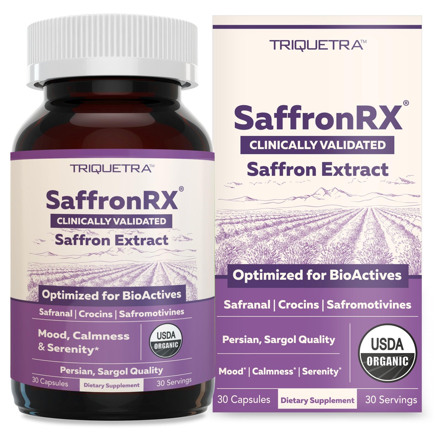Organic Saffron Extract: Optimized Extract with Safromotivines, Safranal, and Crocins – Clinically Studied | Premium Persian Sargol Quality | Supports Mood, Calmness, and Relaxation – 30 Servings