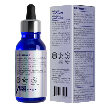 Orlo Blue Essence - Liquid Blue Spirulina with Phycocyanin & Methylcobalamin B12, 50 ml