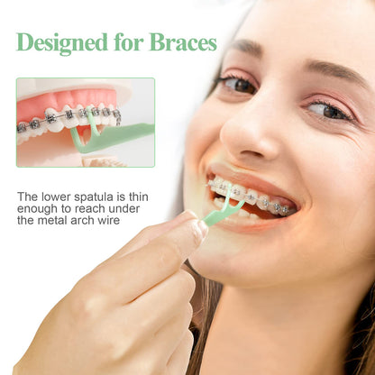 300 Count Orthodontic Flossers with Dispenser – Brace Flossers for Braces (Pack of 6, 50 Count Bags)