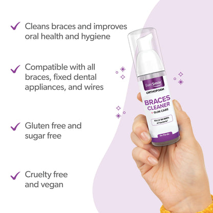 EverSmile OrthoFoam Braces Cleaner Travel Size 25ml 4-Pack