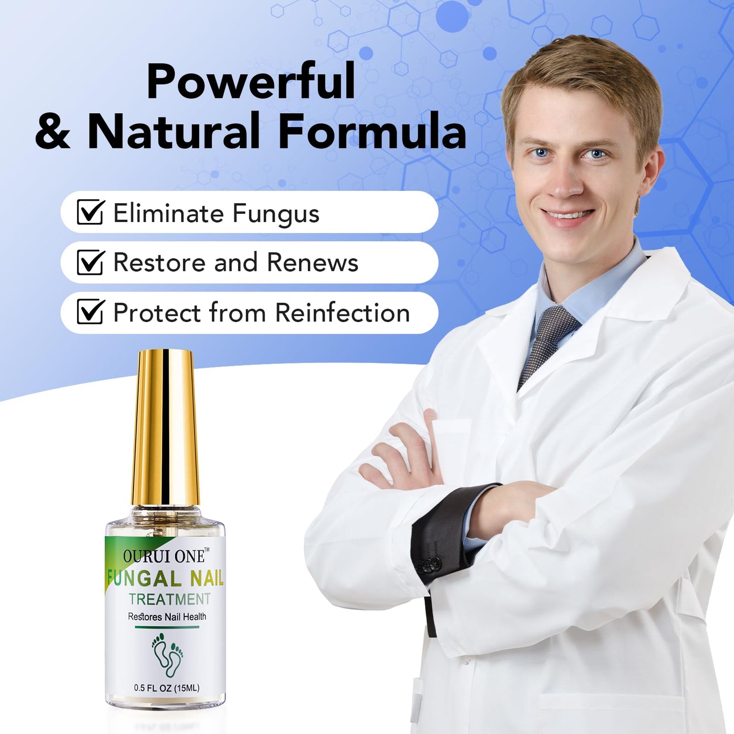ourui one Toenail Fungus Treatment Extra Strength — 4-Week Nail Repair for Thick, Yellow Nails