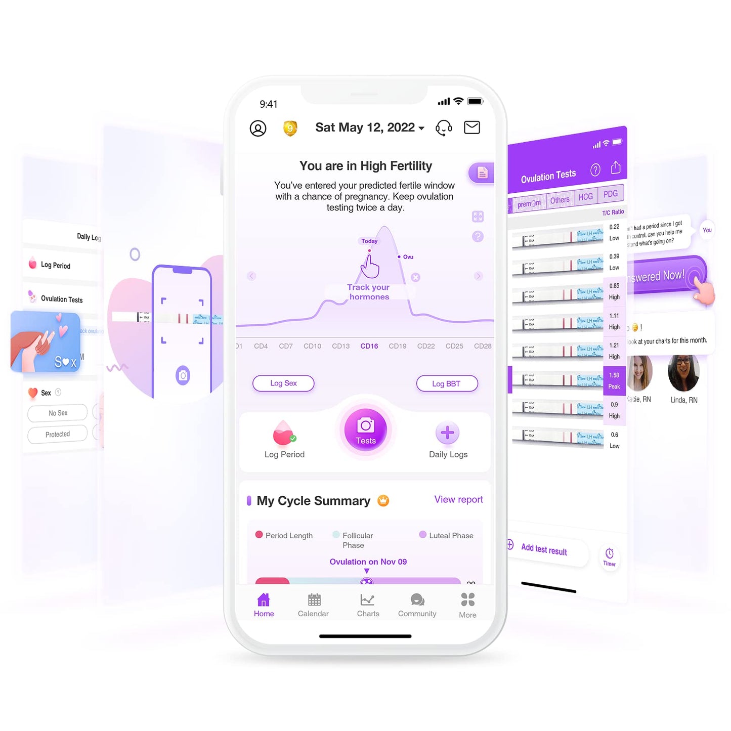Easy@Home Ovulation Test Strips Powered by Premom Ovulation Predictor APP, FSA Eligible, 40 Ovulation Test and 10 Pregnancy Test Strips, 40LH +10HCG | Package May Vary