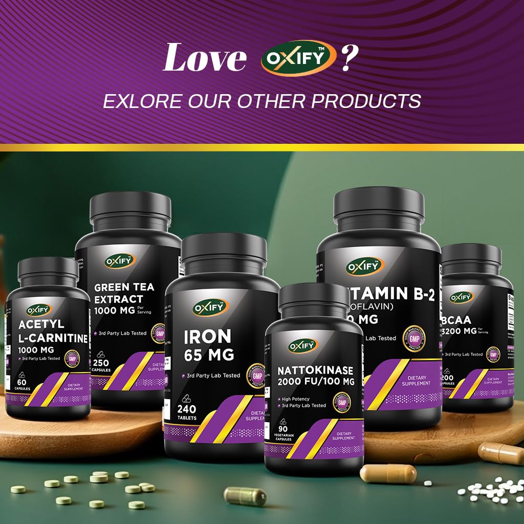 Oxify Acetyl L-Carnitine + Alpha Lipoic Acid 750 mg – 120 Capsules, Gluten-Free, Made in USA