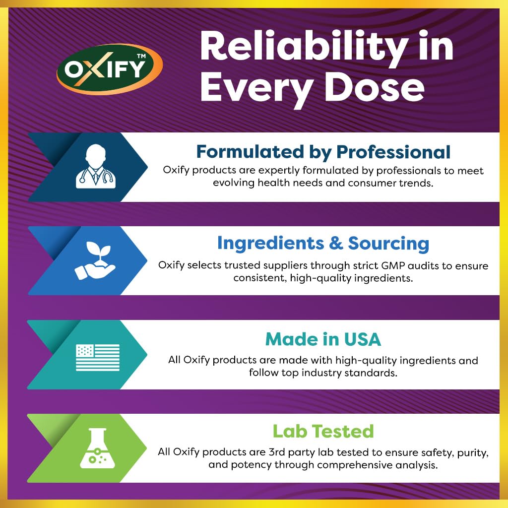 Oxify Vitamin B-12 6000 mcg (Methylcobalamin) - 120 Tablets - Gluten-Free, Non-GMO - Made in USA