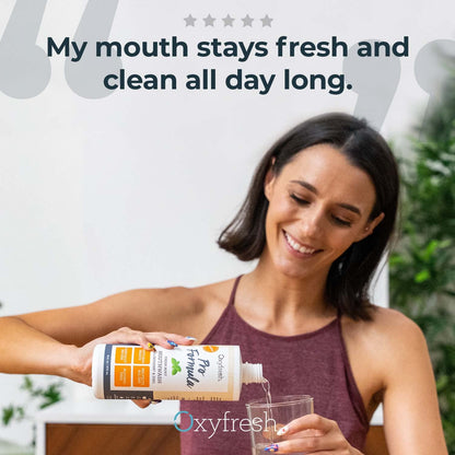 Oxyfresh Pro Formula Fresh Mint Mouthwash – Patented Zinc Mouthrinse for Fresh Breath, Healthy Gums & 1 Gal Dye/Fluoride/Alcohol Free