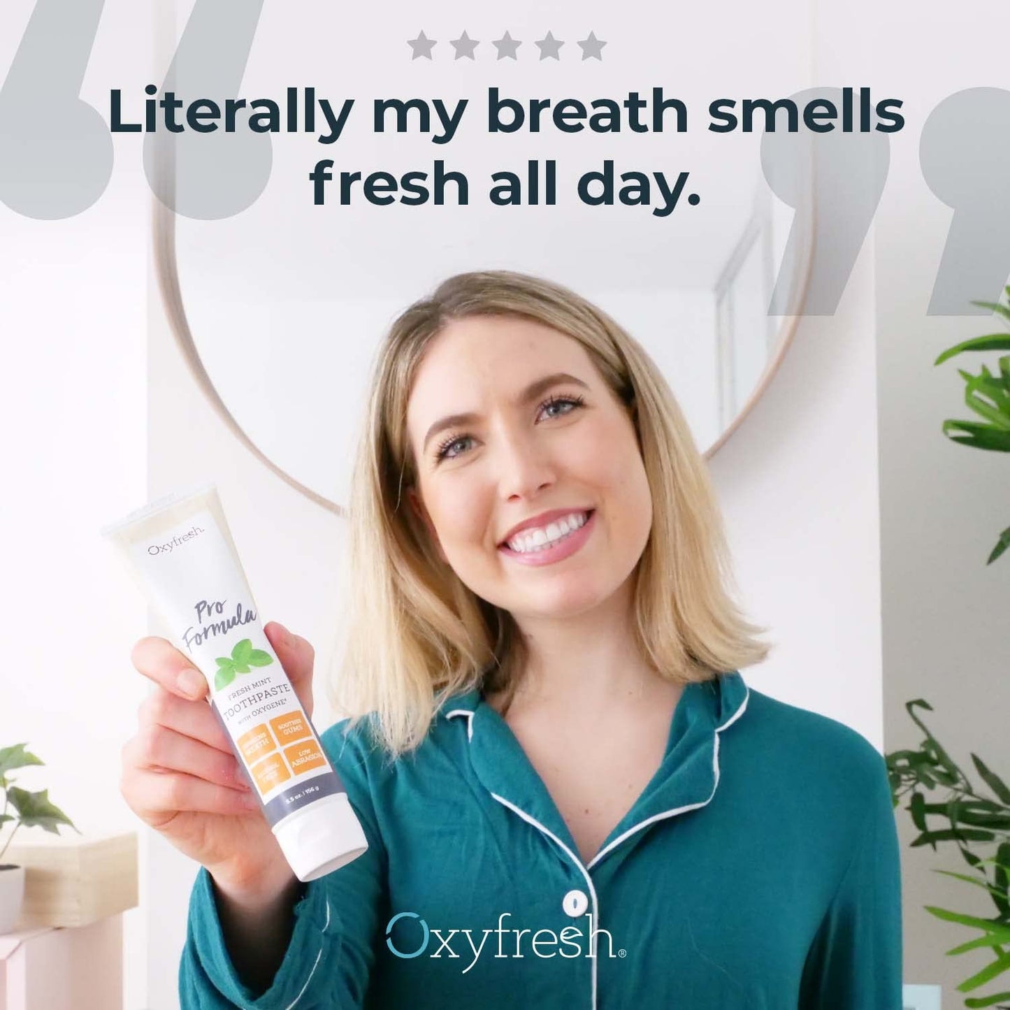 Oxyfresh Pro Formula Fresh Mint Toothpaste – Gentle Low Abrasion, Fluoride Free, 5.5 oz (Pack of 3)