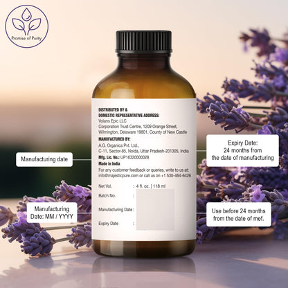 Majestic Pure Lavender Essential Oil (4 Oz x 2) – 100% Pure & Natural with Glass Dropper