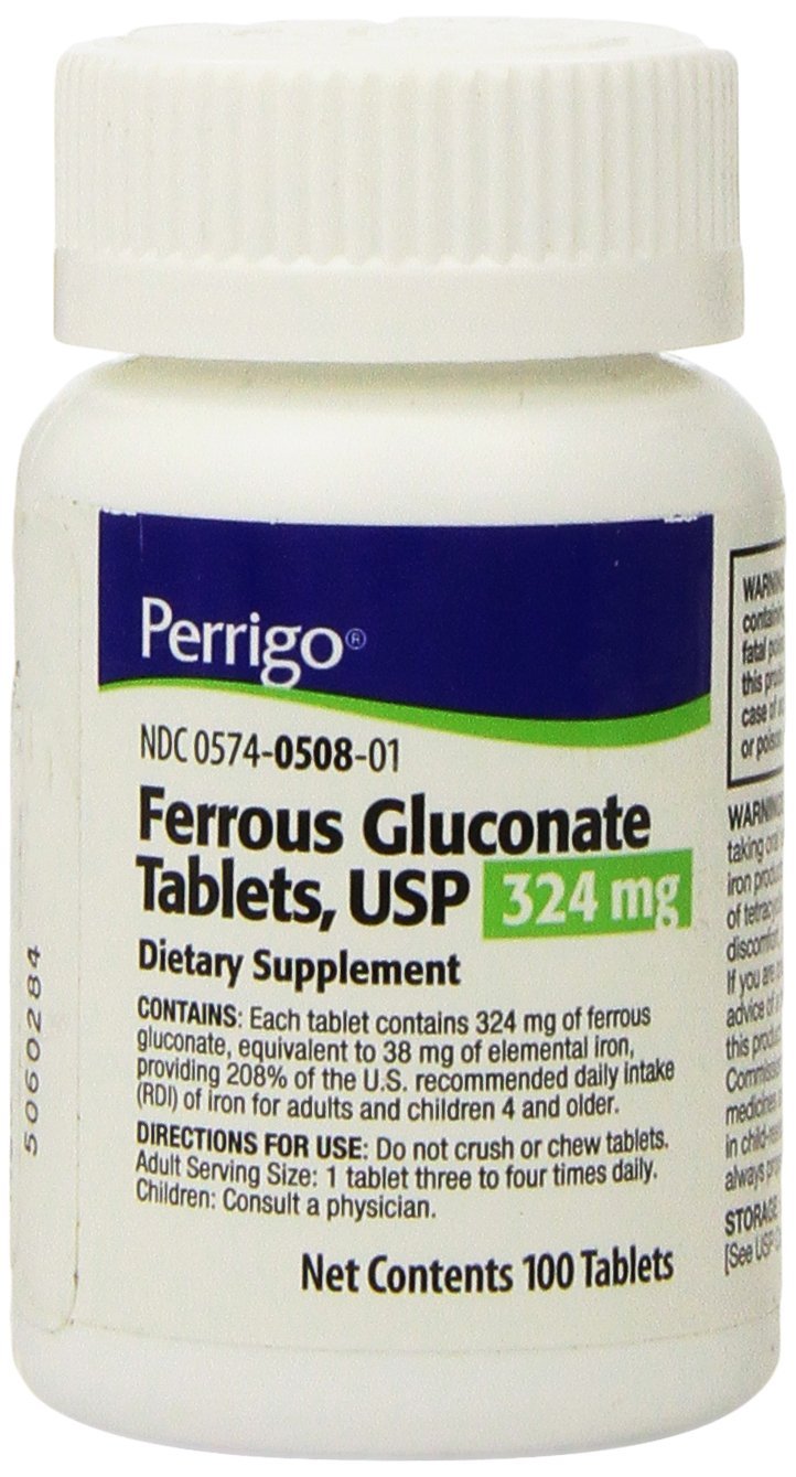 Ferrous Gluconate Tablets 324 mg, 100 Count | PADDOCK LABORATORIES Iron Supplement
