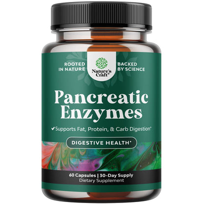 Pancreatin Digestive Enzymes for Gut Health - 60 Count (Protease, Lipase & Amylase)