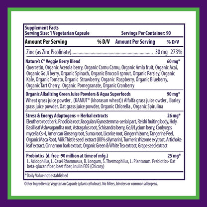 Paradise Herbs Zinc Picolinate with Natures C – Immune Support, 30 mg, 90 Capsules (Pack of 2) – Gluten Free, Non-GMO, Vegan