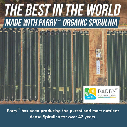 Organic Spirulina Powder – Parry Organic Spirulina | 8 oz, 75 Servings – Vegan, Non-Irradiated