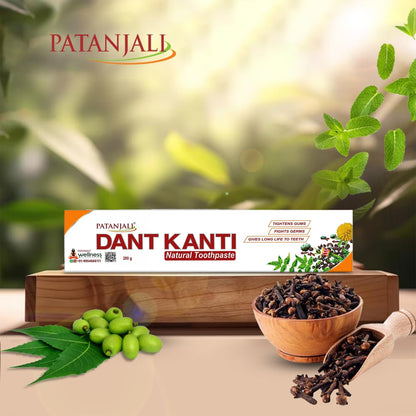 Patanjali Dant Kanti Natural Toothpaste 200g / 6.76 fl oz – Pack of 5