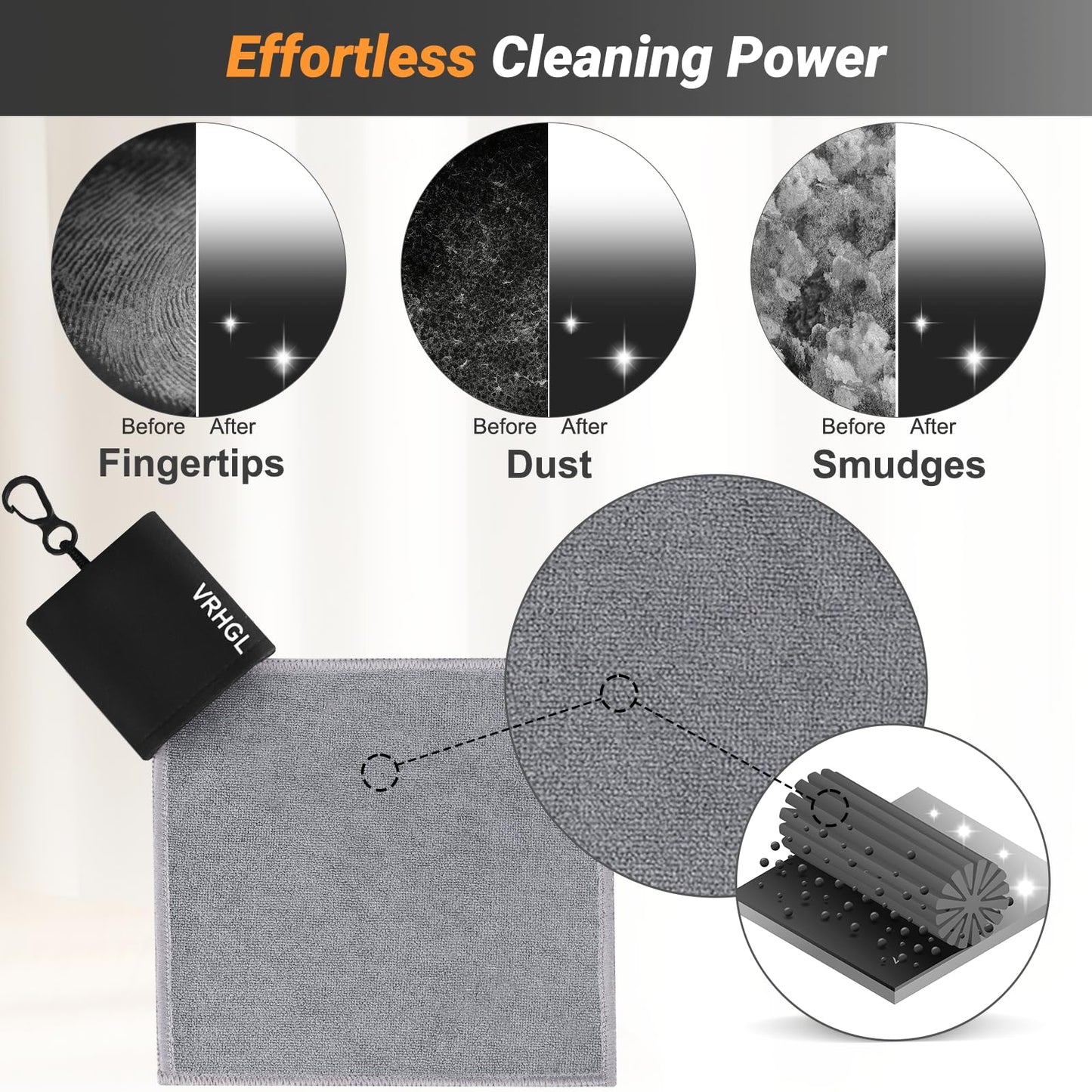 2 Sided Portable Glasses Cleaner – Patriotic Microfiber Cloth Keychain for Lenses & Screens