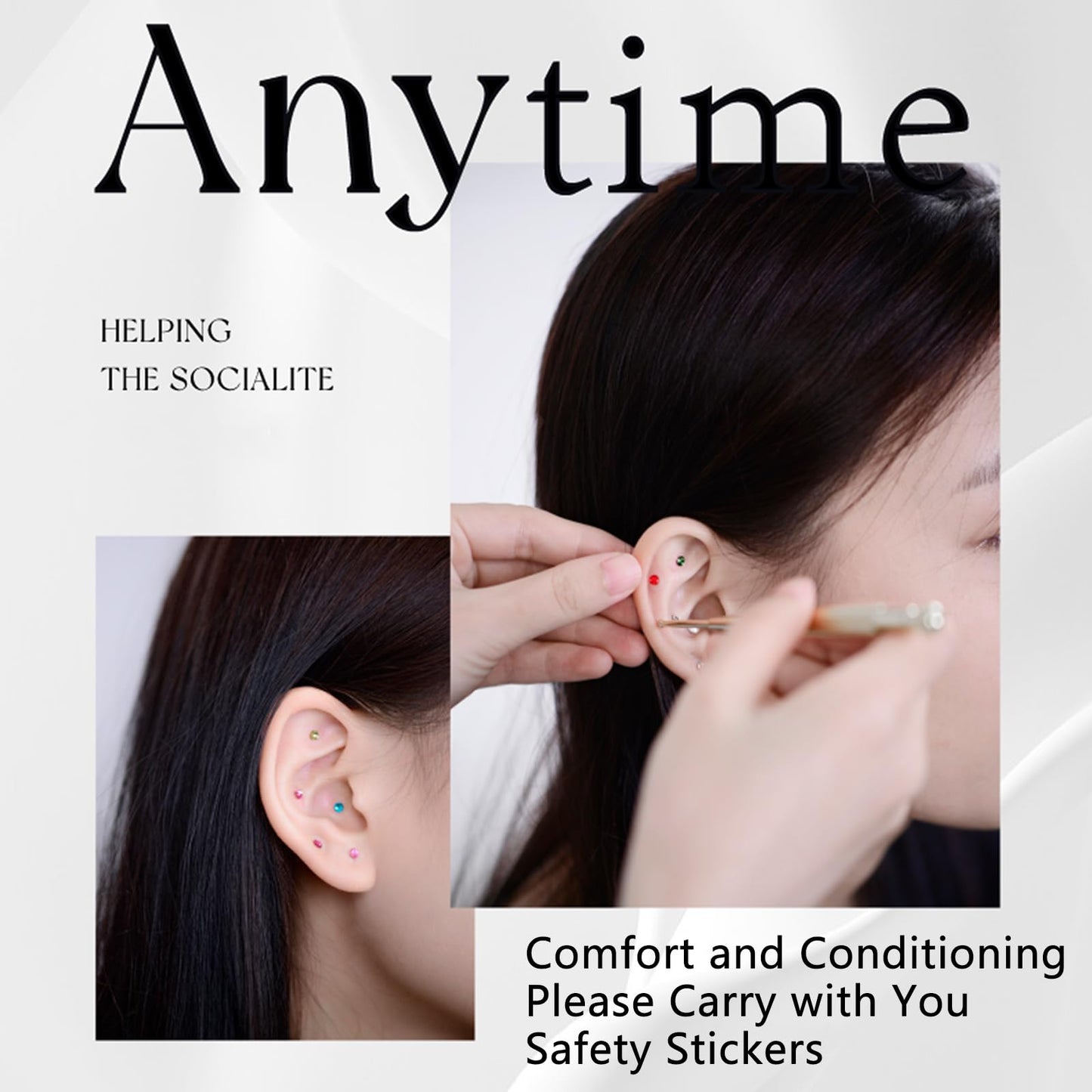 Pddolw Ear Seeds Acupuncture Kit - Relaxation, Easy Application & Durable Beauty Support - 120 Pcs
